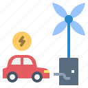 wind, energy, eco, friendly, sustainable, ev, car, charge, windmill