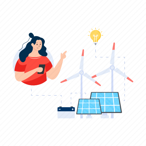 Windmill, alternative energy, alternative power, wind energy, wind turbine illustration - Download on Iconfinder