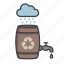 barrel, eco, rain, reuse, water 