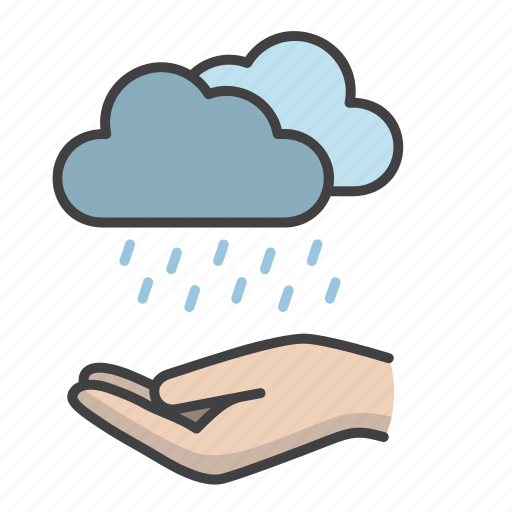 Eco, hand, rain, rain drops, water, weather icon - Download on Iconfinder