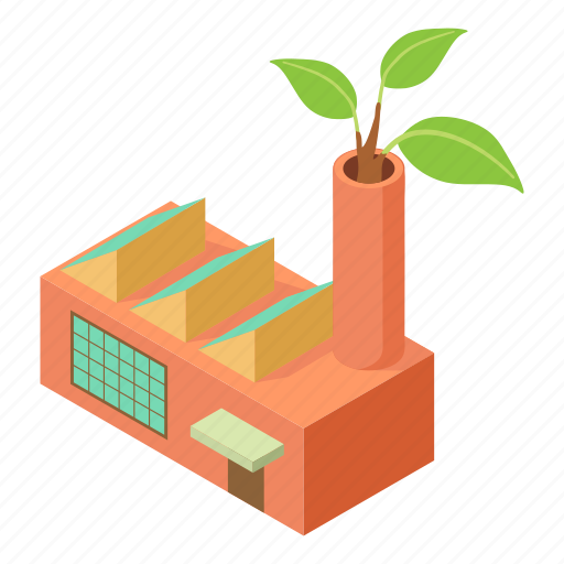 Factory, industry, isometric, logo, object, pollution, smoke icon - Download on Iconfinder