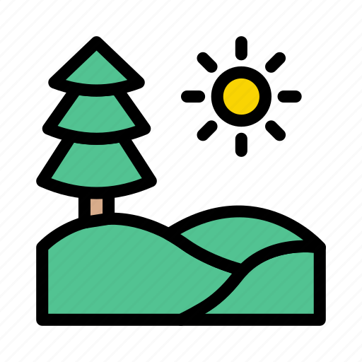 Green, tree, sun, nature, ecology icon - Download on Iconfinder