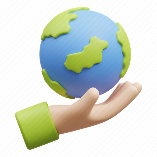 Save, earth, world, planet, hand, ecology, environment 3D illustration - Download on Iconfinder
