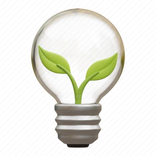Eco, lamp, light bulb, bulb, plant, green energy, ecology 3D illustration - Download on Iconfinder