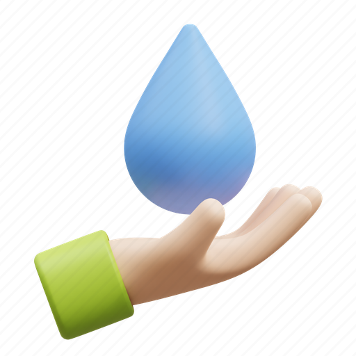 Save, water, drop, hand, nature, ecology, environment 3D illustration - Download on Iconfinder