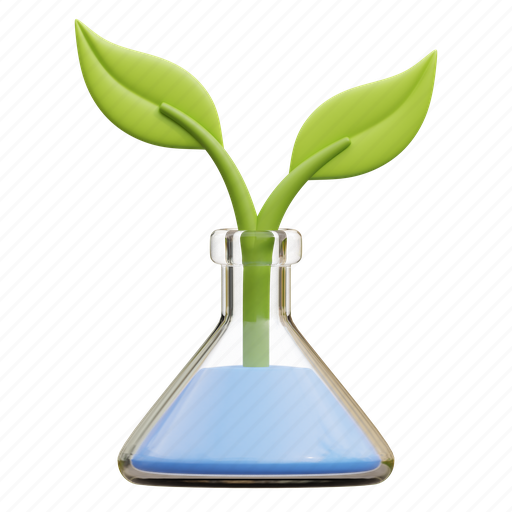 Eco, plant, flask, tube, laboratory, ecology, environment 3D illustration - Download on Iconfinder