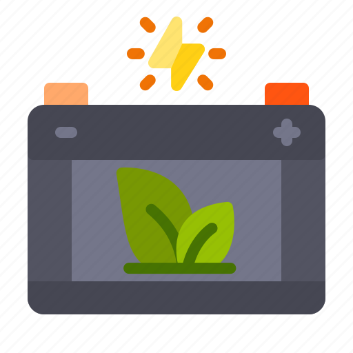 Battery, green battery, electricity, power, ecology and environment icon - Download on Iconfinder