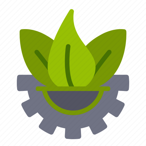 Green cog, green gear, gear, leaf, plant, garden icon - Download on Iconfinder