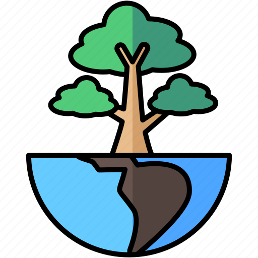 Green, earth, globe, tree icon - Download on Iconfinder