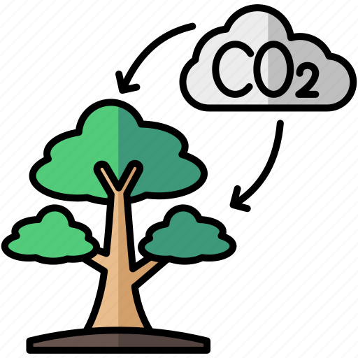 Co2, tree, carbon, cloud icon - Download on Iconfinder