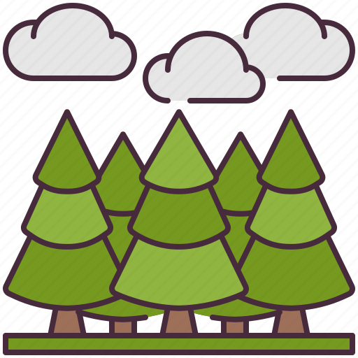 Forest, nature, woodland, woods, pines, tree icon - Download on Iconfinder