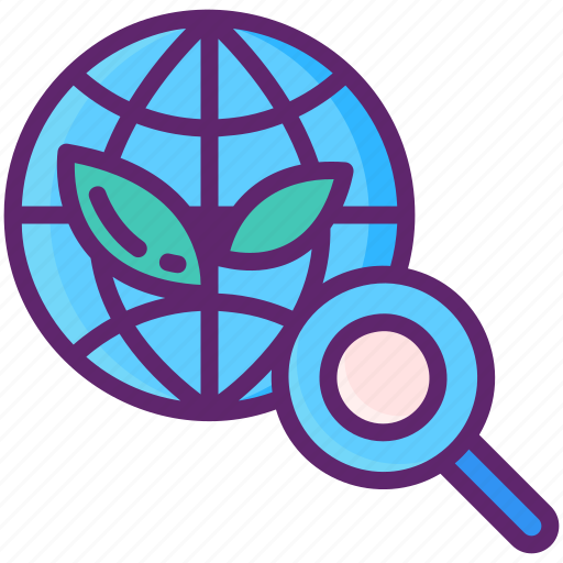 Global, magnifier, plant, research icon - Download on Iconfinder