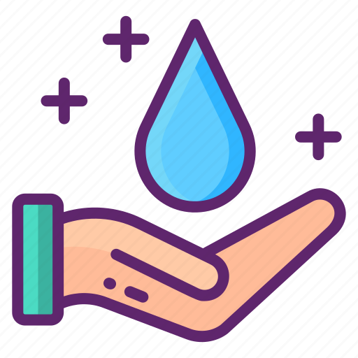 Drop, hand, purified, water icon - Download on Iconfinder