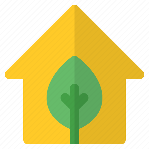 Green, house, leaf, home, property icon - Download on Iconfinder
