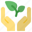 green, save, plant, leaf, hand 