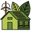 green, home, house, ecology, building, energy, solar, cell 