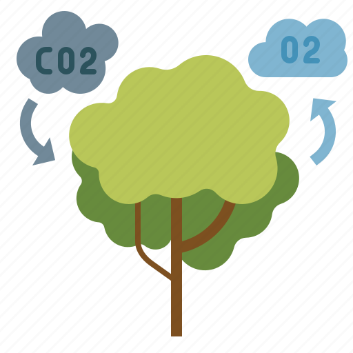 Photosynthesis, co2, biology, ecology, tree, o2, oxygen icon - Download on Iconfinder