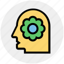 ecology, environment, flower, green, head, recycling, think