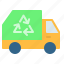 eco, ecology, garbage truck, recycling truck, trash truck, truck, vehicle 
