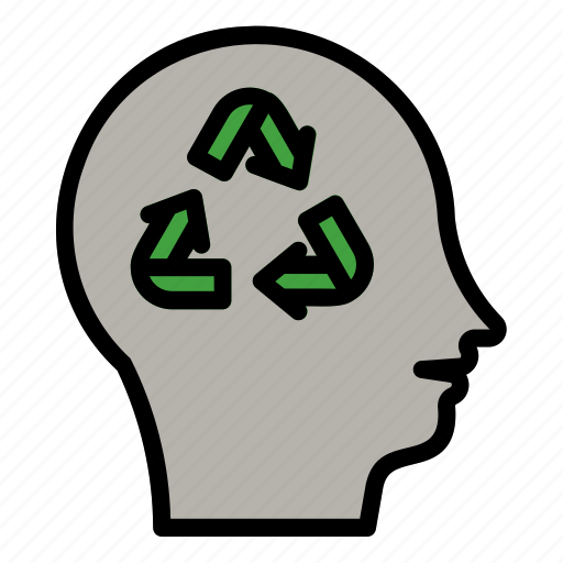 Thinking, think, idea, ecology, recycle, head icon - Download on Iconfinder