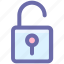 lock, open, padlock, security, unlock 