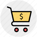 cart, dollar, online shopping, shop, shopping