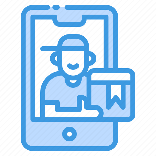 Delivery, man, package, smartphone icon - Download on Iconfinder