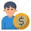 avatar, boy, customer, dollar, man, money 