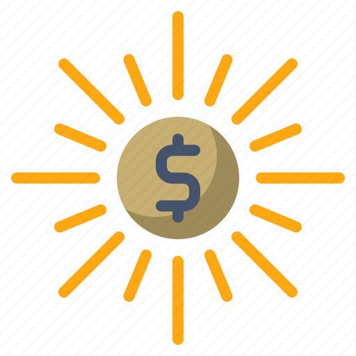 Coin, dollar, money, sun icon - Download on Iconfinder