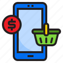 basket, mobile, money, phone, smartphone