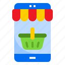 basket, mobile, phone, shop, smartphone