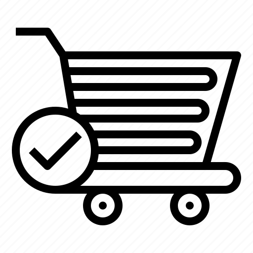 Shopping trolley, cart, basket, bag, check mark icon - Download on Iconfinder