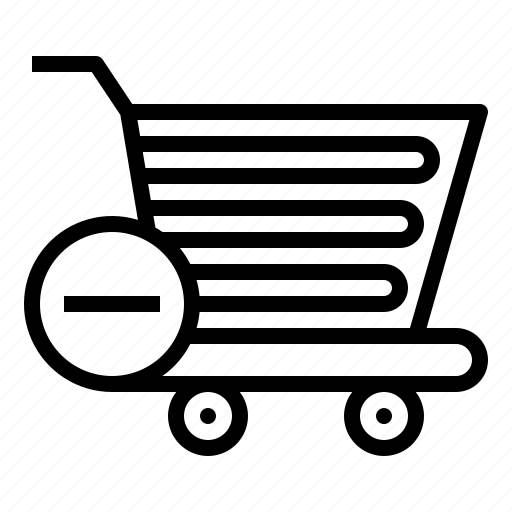 Shopping trolley, cart, basket, bag, remove icon - Download on Iconfinder