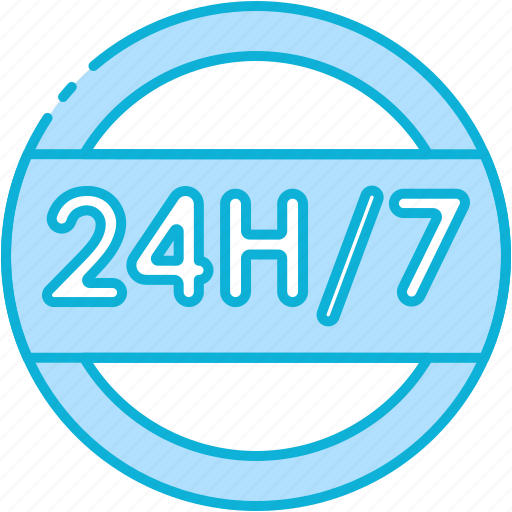 24h, 24 hours, support, service, information, ecommerce icon - Download on Iconfinder