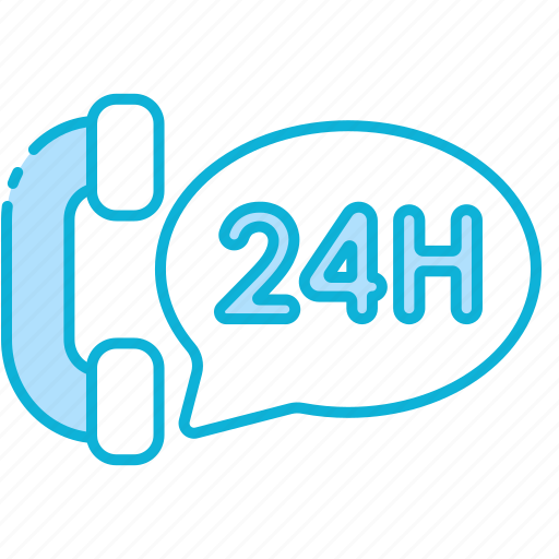 Phone, 24h, 24 hours, service, ecommerce, information icon - Download on Iconfinder
