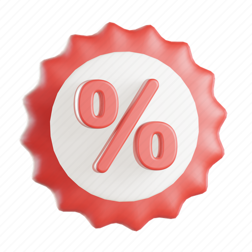 Percent, commerce, shopping, store, online store 3D illustration - Download on Iconfinder