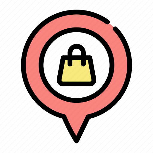 Pin, map, location, basket, shopping icon - Download on Iconfinder