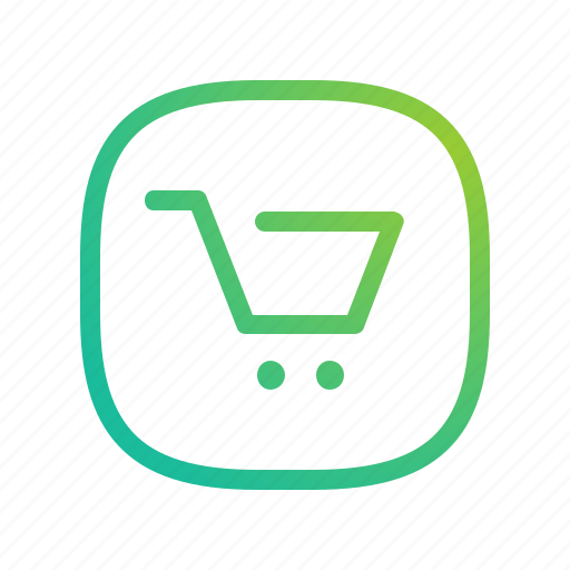 App, bag, cart, ecommerce, gradient, greenish, lineart icon - Download on Iconfinder
