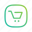 app, bag, cart, ecommerce, gradient, greenish, lineart, modern, online, shop, trolley, website 