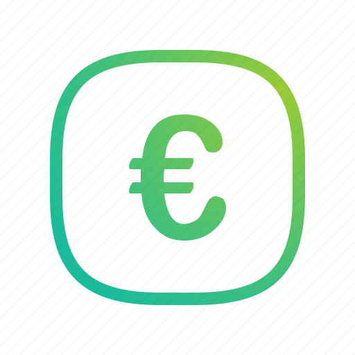 App, currency, ecommerce, euro, europe, gradient, greenish icon - Download on Iconfinder