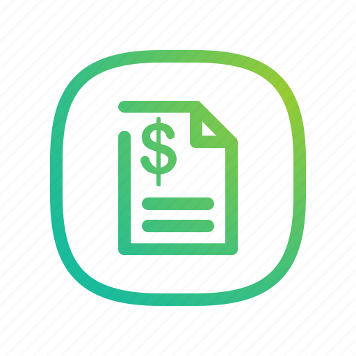 App, bill, ecommerce, gradient, greenish, invoice, lineart icon - Download on Iconfinder
