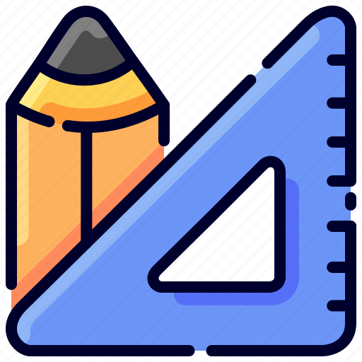 Bukeicon, category, ecommerce, office, pencil, rule, stationary icon - Download on Iconfinder