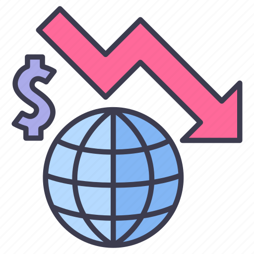 Chart, down, economy, finance, global, recession, world icon - Download on Iconfinder