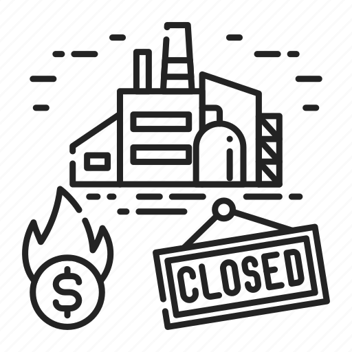 Bankruptcy, business, closing, crisis, economic, factory, production icon - Download on Iconfinder