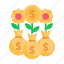 investment, money bag, invest, investor, dollar, business and finance, flower, growth, return on 