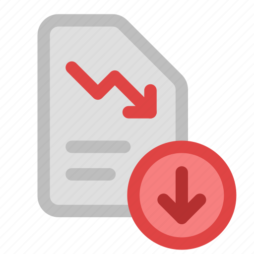 Report, trend, down arrow, downward icon - Download on Iconfinder