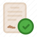 document, file, checkmark, validation