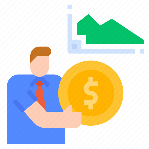 Avatar, businessman, coin, deflation, statistic icon - Download on Iconfinder