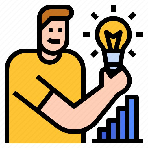 Chart, growth, idea, innovation, man icon - Download on Iconfinder