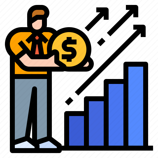 Businessman, chart, growth, intensive, statistic icon - Download on Iconfinder